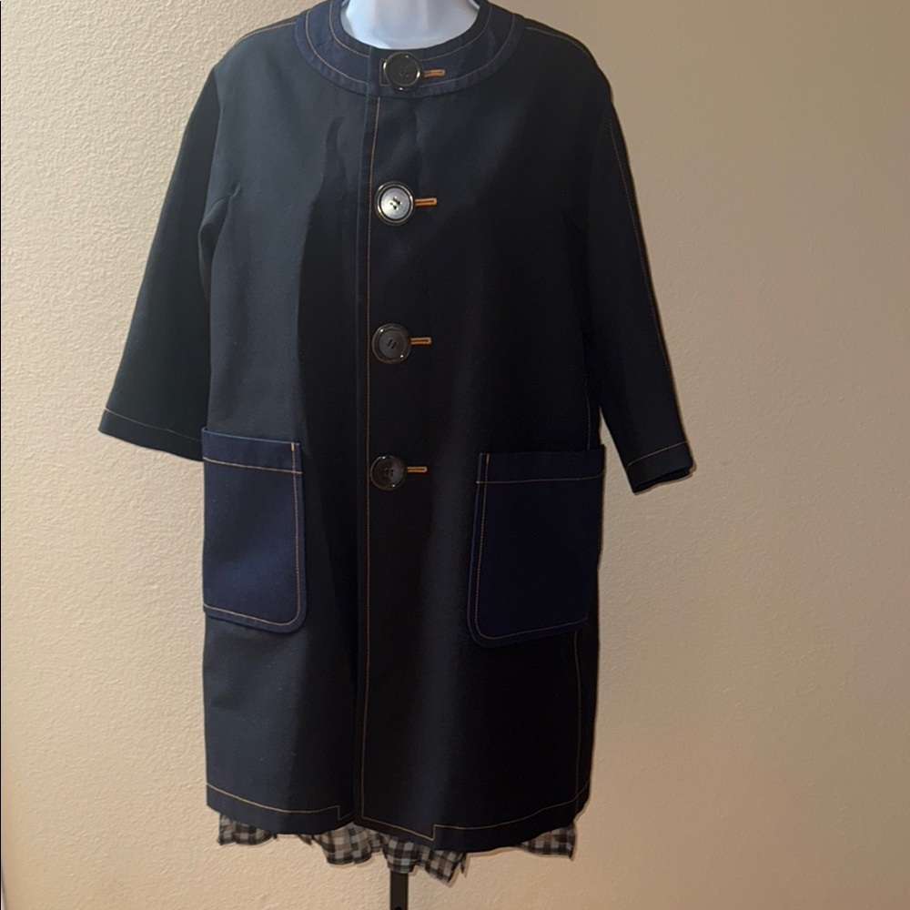Tricot Comme des Garcons Black Denim Trench Coat Women’s Size S